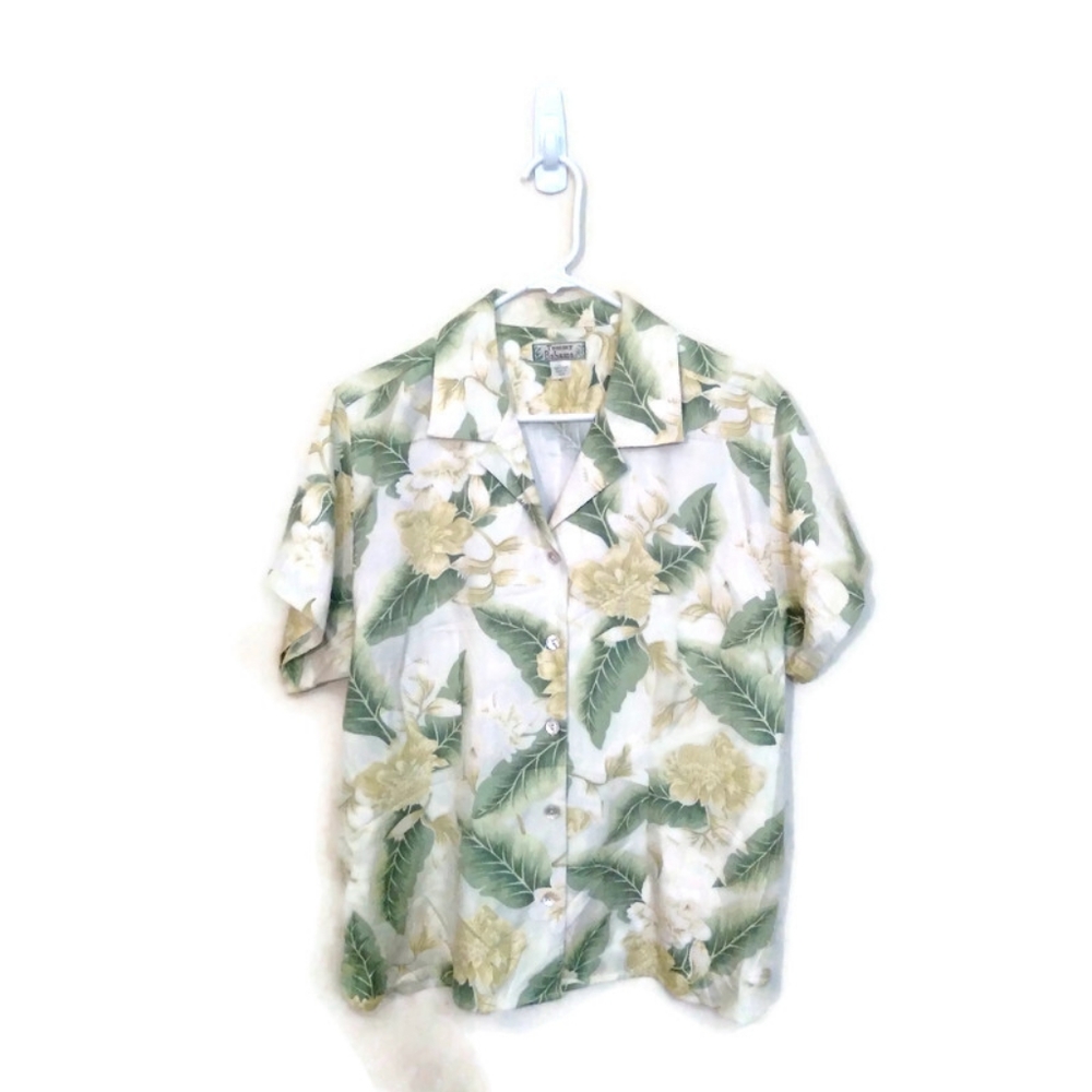 Tommy Bahama Men Hawaiian All Over Print Short Sleeve Casual Shirt Sz Large